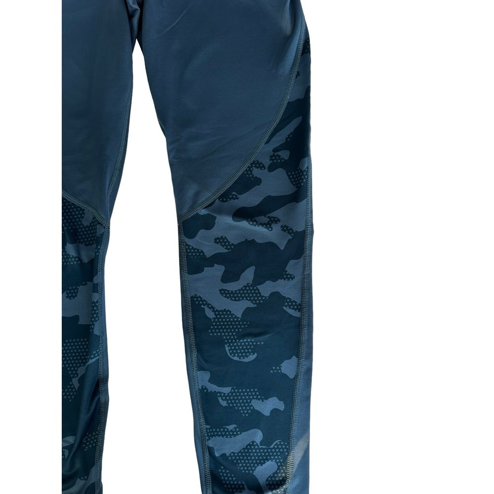 Under Armour Leggings Women Blue Camo‎ Athletic Side Pockets Stretch Activewear